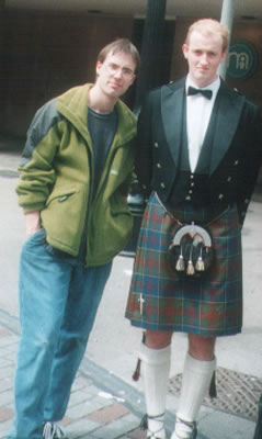 Scott (sisters fiance) and me - outside the Wellgate Shopping Centre