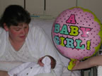 Carol, with baby Chloe and the Balloon celebration!