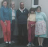 Mum, Grannie, Dad, Ann and Aunt Isobel - picture taken outside Grannie and Papa's house