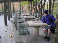 Steve at the Chess Square in Central Park