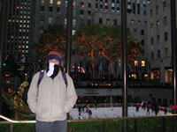 A very cold Steve at Rockefellers Ice Skating Rink!