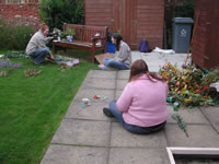 Preparing flowers