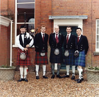 Groom, Ushers and Bagpipe Player