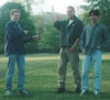 Craig, Bjorn and Shong walking to Dundee Law