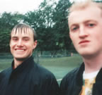 David and me playing tennis on holidau in Oban - 1999