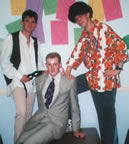 Douglas, me and Fraser dress up for Lucy's "70's Theme" 21st Birthday Party